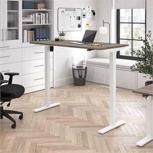 Scranton & Co Engineered Wood 60W Adjustable Standing Desk in Modern Hickory