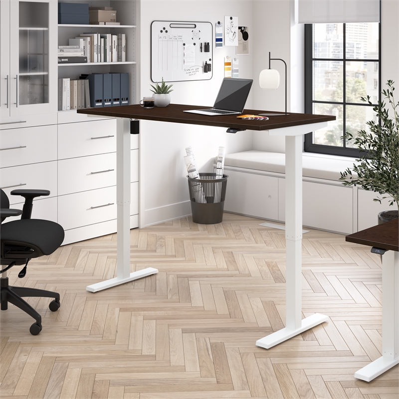 Scranton & Co Engineered Wood 60W Adjustable Standing Desk in Mocha Cherry