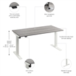 Scranton & Co Engineered Wood 60W Adjustable Standing Desk in Platinum Gray
