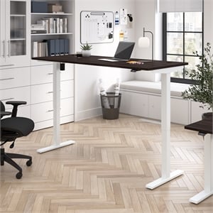 Scranton & Co Engineered Wood 72W Adjustable Standing Desk in Black Walnut