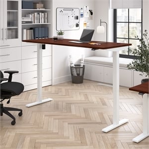 Scranton & Co Engineered Wood 72W Adjustable Standing Desk in Hansen Cherry