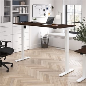 Scranton & Co Engineered Wood 72W Adjustable Standing Desk in Mocha Cherry