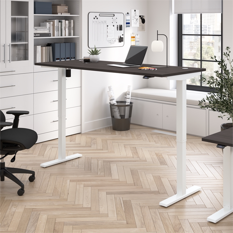 Scranton & Co Engineered Wood 72W Adjustable Standing Desk in Storm Gray