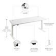 Scranton & Co Engineered Wood 72W Adjustable Standing Desk in White