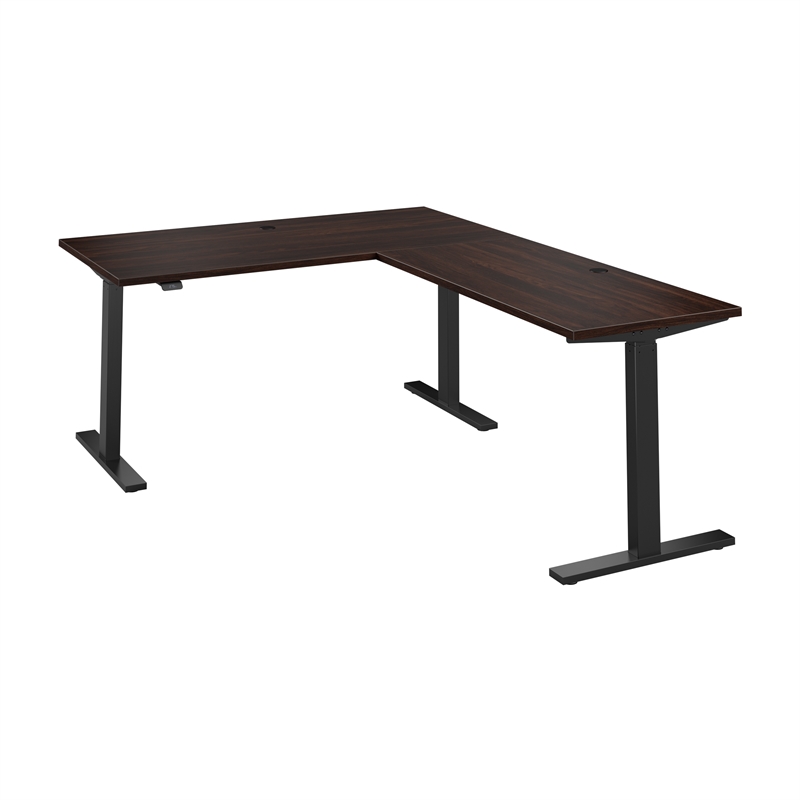 Scranton & Co Engineered Wood 60W L-Shaped Standing Desk in Black Walnut