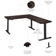 Scranton & Co Engineered Wood 60W L-Shaped Standing Desk in Black Walnut