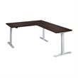Scranton & Co Engineered Wood 60W L-Shaped Standing Desk in Black Walnut