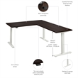 Scranton & Co Engineered Wood 60W L-Shaped Standing Desk in Black Walnut