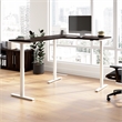 Scranton & Co Engineered Wood 60W L-Shaped Standing Desk in Black Walnut