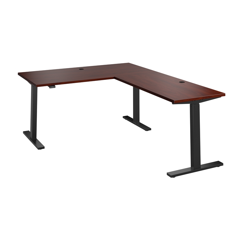 Scranton & Co Engineered Wood 60W L-Shaped Standing Desk in Hansen Cherry