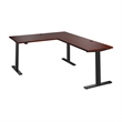 Scranton & Co Engineered Wood 60W L-Shaped Standing Desk in Hansen Cherry
