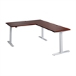 Scranton & Co Engineered Wood 60W L-Shaped Standing Desk in Hansen Cherry
