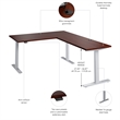 Scranton & Co Engineered Wood 60W L-Shaped Standing Desk in Hansen Cherry