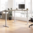 Scranton & Co Engineered Wood 60W L-Shaped Standing Desk in Modern Hickory