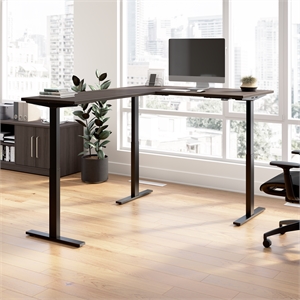 Scranton & Co Engineered Wood 60W L-Shaped Standing Desk in Storm Gray