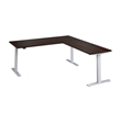 Scranton & Co Engineered Wood 72W L-Shaped Standing Desk in Black Walnut
