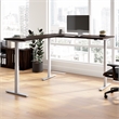 Scranton & Co Engineered Wood 72W L-Shaped Standing Desk in Black Walnut