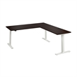 Scranton & Co Engineered Wood 72W L-Shaped Standing Desk in Black Walnut
