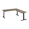 Scranton & Co Engineered Wood 72W L-Shaped Standing Desk in Modern Hickory