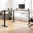 Scranton & Co Engineered Wood 72W L-Shaped Standing Desk in Modern Hickory