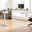 Scranton & Co Engineered Wood 72W L-Shaped Standing Desk in Modern Hickory