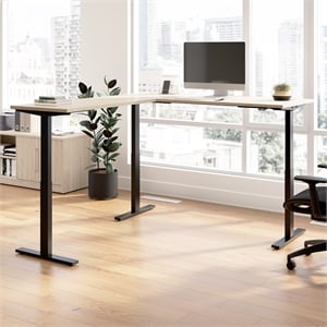 Scranton & Co Engineered Wood 72W L-Shaped Standing Desk in Natural Elm