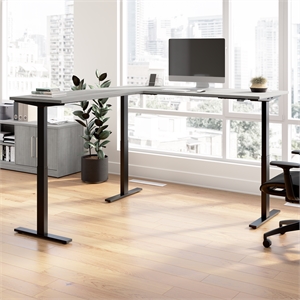 Scranton & Co Engineered Wood 72W L-Shaped Standing Desk in Platinum Gray