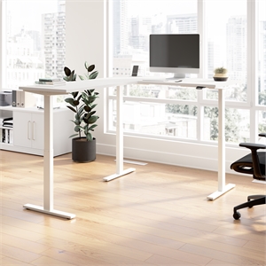 Scranton & Co Engineered Wood 72W L-Shaped Standing Desk in White