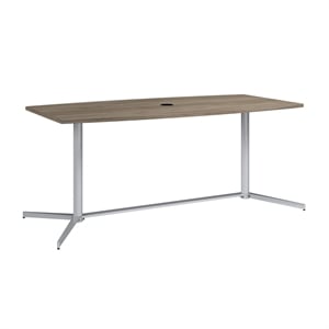 Scranton & Co Wood 72W Office Conference Table with Metal Base in Hickory