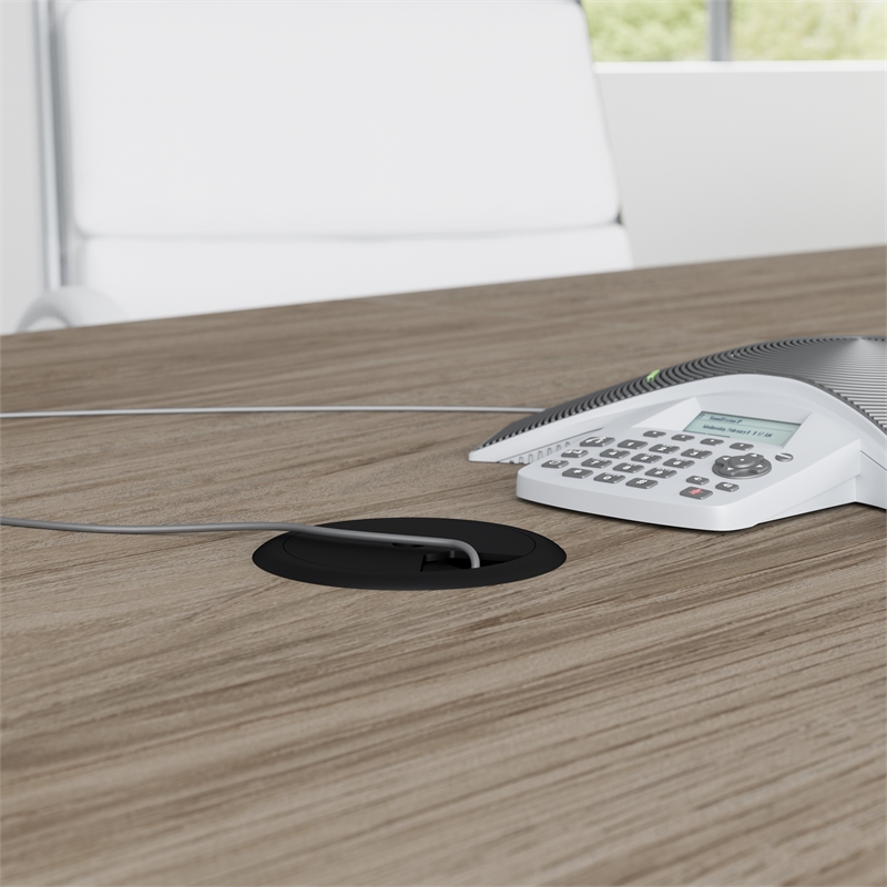 Scranton & Co Wood 72W Office Conference Table with Metal Base in Hickory