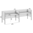 Scranton & Co Wood Double Cubicle Desk with Low Privacy Panels in White