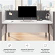 Scranton & Co Wood Single Cubicle Desk with Low Privacy Panels in White