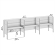 Scranton & Co Wood 3 Person Office Cubicle Desk with Hig