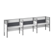 Scranton & Co Wood 3 Person Office Cubicle Desk with Hig