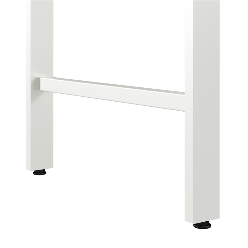 Scranton & Co Wood 2 Person Desk with Low Storage Cabinet in Natural Elm