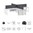 Scranton & Co Engineered Wood 4 Person L-Shaped Desk with Drawers in White