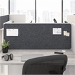 Scranton & Co Tackboard for 48W Cubicle Desk in Cool Charcoal Fabric