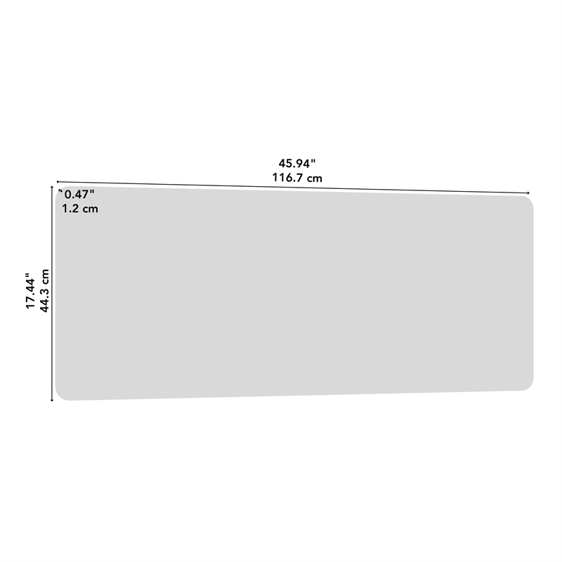 Scranton & Co Tackboard for 48W Cubicle Desk in Cool Charcoal Fabric