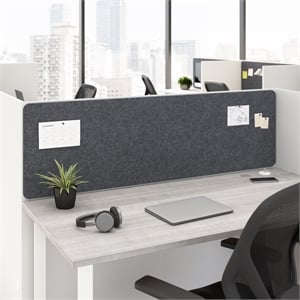 Scranton & Co Tackboard for 60W Cubicle Desk in Cool Charcoal Fabric