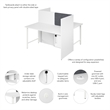 Scranton & Co Engineered Wood 60W 2 Person Cubicle Desk with Storage in White