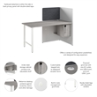 Scranton & Co Wood 60-inch Office Cubicle Desk with Storage in White/Gray