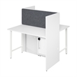 Scranton & Co Engineered Wood 48W 2 Person Cubicle with Tackboard in White