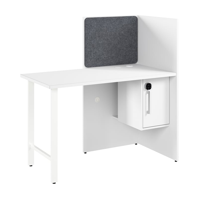 Scranton & Co Engineered Wood 48-inch Office Cubicle Desk with Storage in White