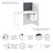 Scranton & Co Engineered Wood 48-inch Office Cubicle Desk with Storage in White
