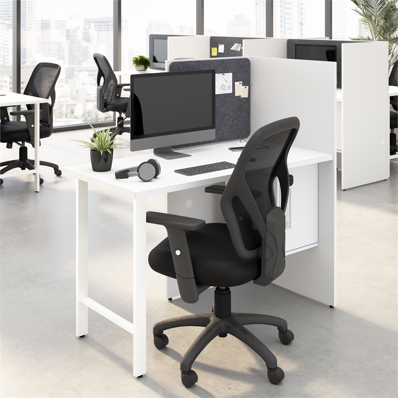 Scranton & Co Engineered Wood 48-inch Office Cubicle Desk with Storage in White