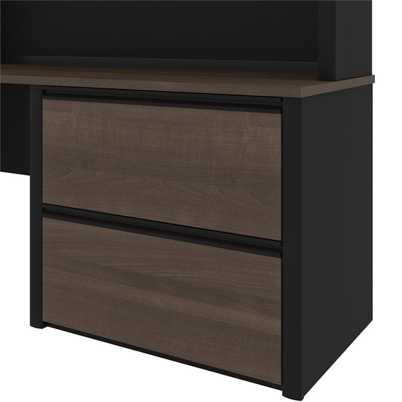 Scranton & Co 2 Drawer Add On Lateral File Cabinet in Antigua and Black