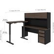 Scranton & Co 3 Piece Standing Desk Set in Antigua and Black