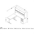 Scranton & Co 3 Piece Standing Desk Set in Antigua and Black