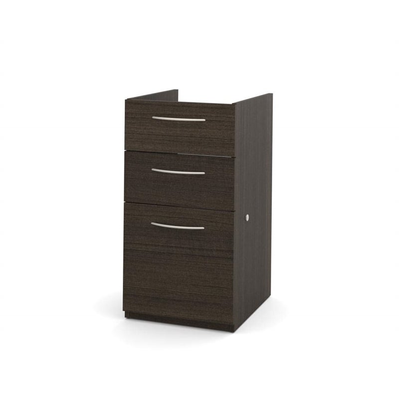 Scranton & Co Pedestal File Cabinet for Home Office in Dark Chocolate