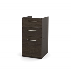 Scranton & Co Pedestal File Cabinet for Home Office in Dark Chocolate